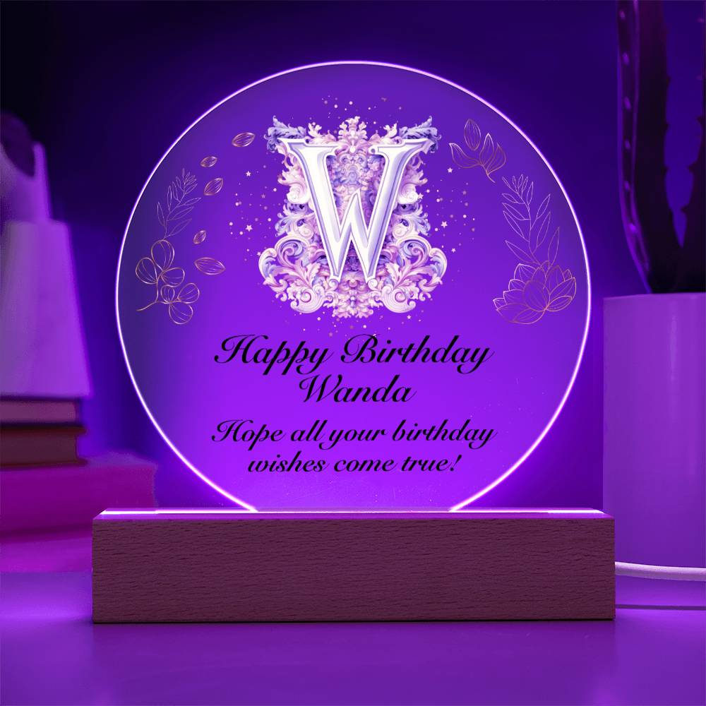 Happy Birthday Wanda v01 - Circle Acrylic Plaque
