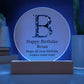Happy Birthday Brian v03 - Circle Acrylic Plaque