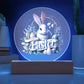 Happy Easter Bunny Sign 03 - Circle Acrylic Plaque