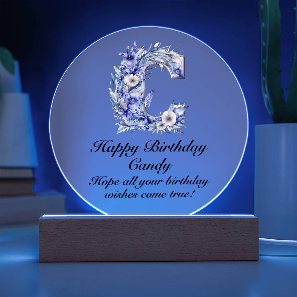 Happy Birthday Candy v02 - Circle Acrylic Plaque