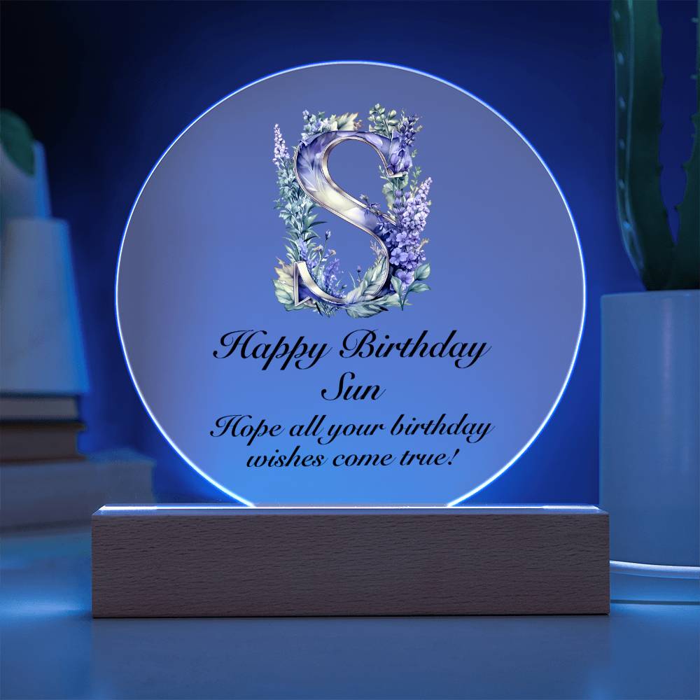 Happy Birthday Sun v02 - Circle Acrylic Plaque