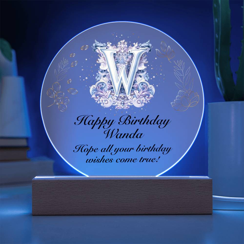 Happy Birthday Wanda v01 - Circle Acrylic Plaque
