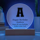 Happy Birthday Andrew v02 - Circle Acrylic Plaque
