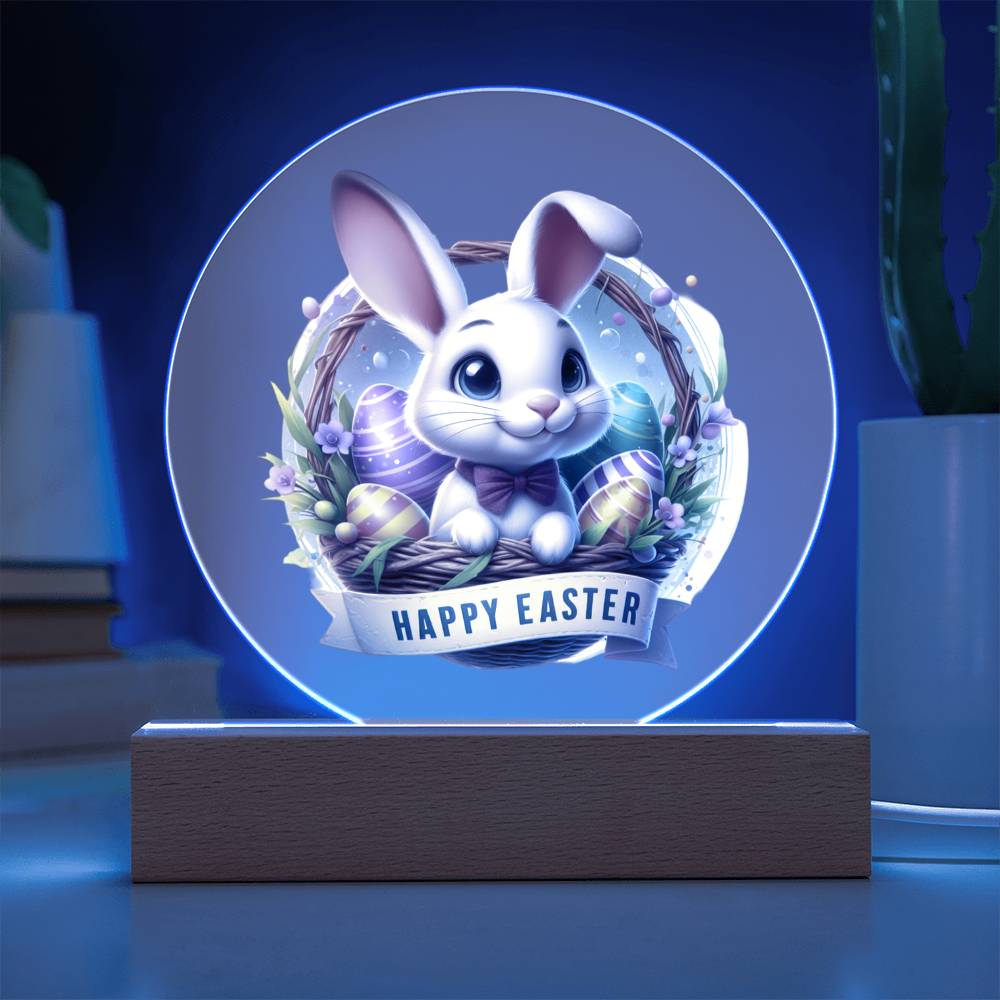 Happy Easter Bunny Sign 10 - Circle Acrylic Plaque