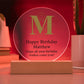 Happy Birthday Matthew v01 - Circle Acrylic Plaque