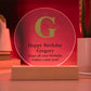 Happy Birthday Gregory v01 - Circle Acrylic Plaque