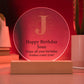 Happy Birthday Joan v01 - Circle Acrylic Plaque