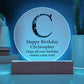 Happy Birthday Christopher v03 - Circle Acrylic Plaque