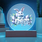 Happy Easter Bunny Sign 09 - Circle Acrylic Plaque