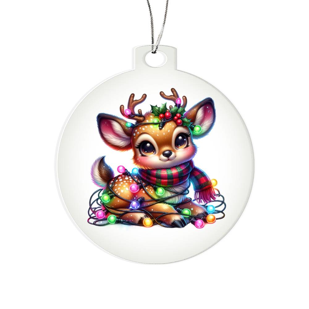 Cute Christmas Reindeer 027 - Acrylic Ornament