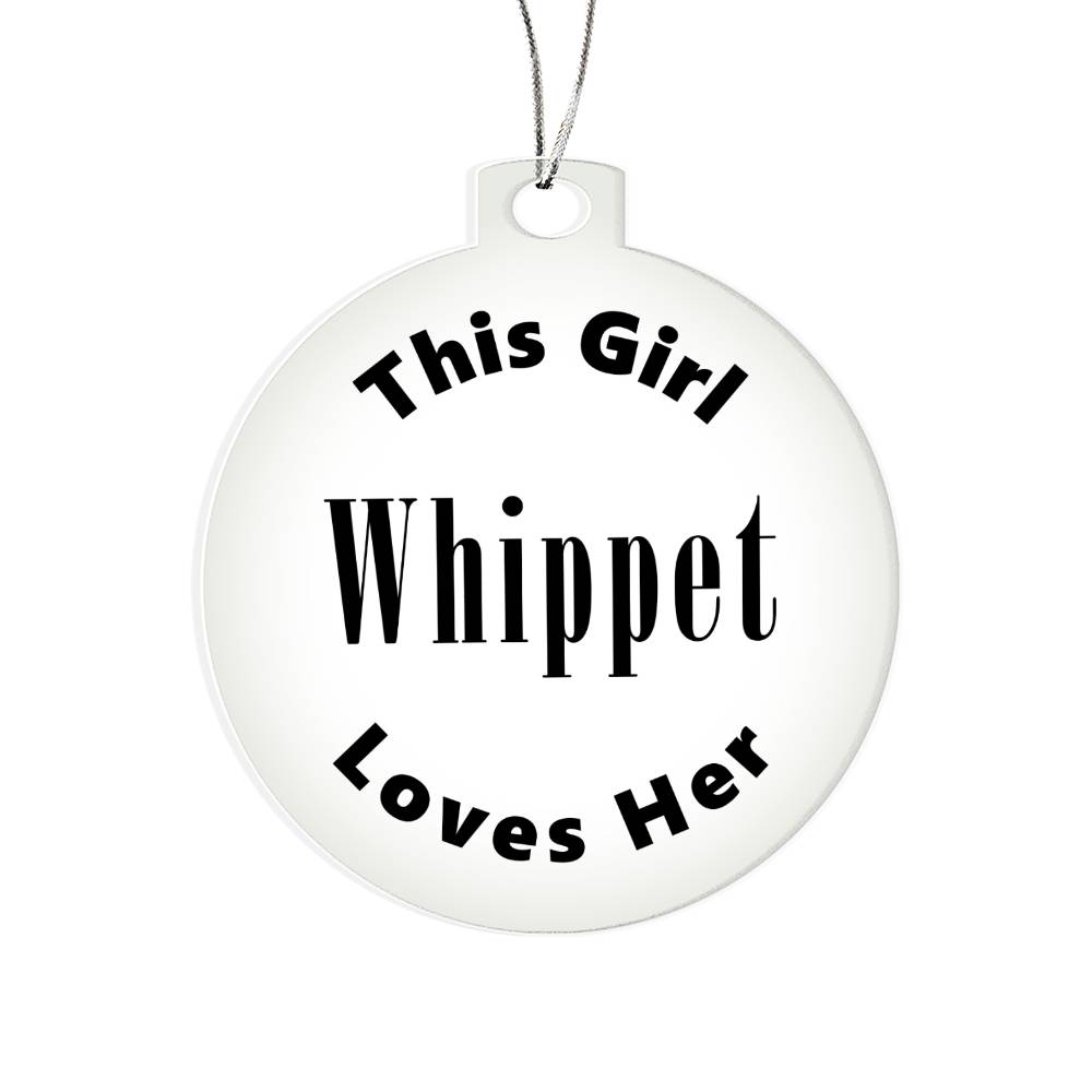 Whippet - Acrylic Ornament