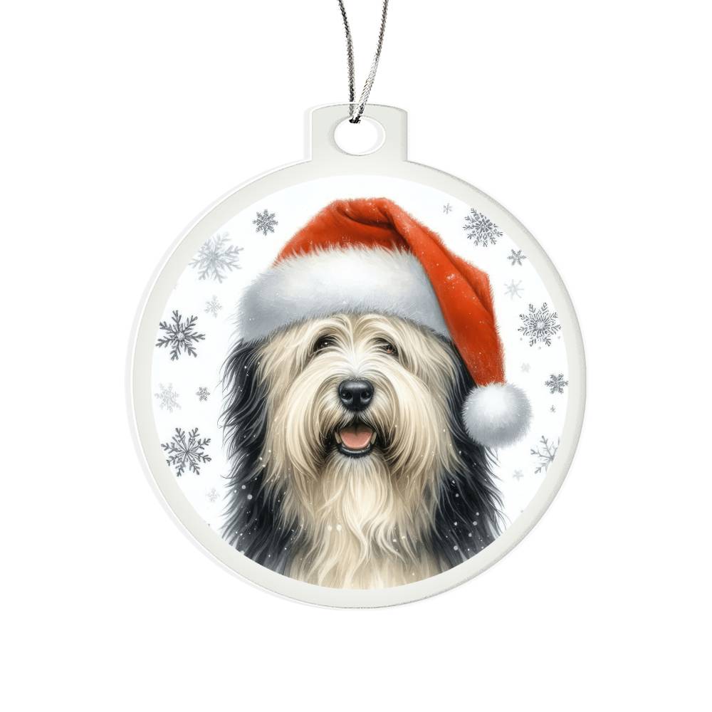 Christmas Dog - Polish Lowland Sheepdog - Acrylic Ornament