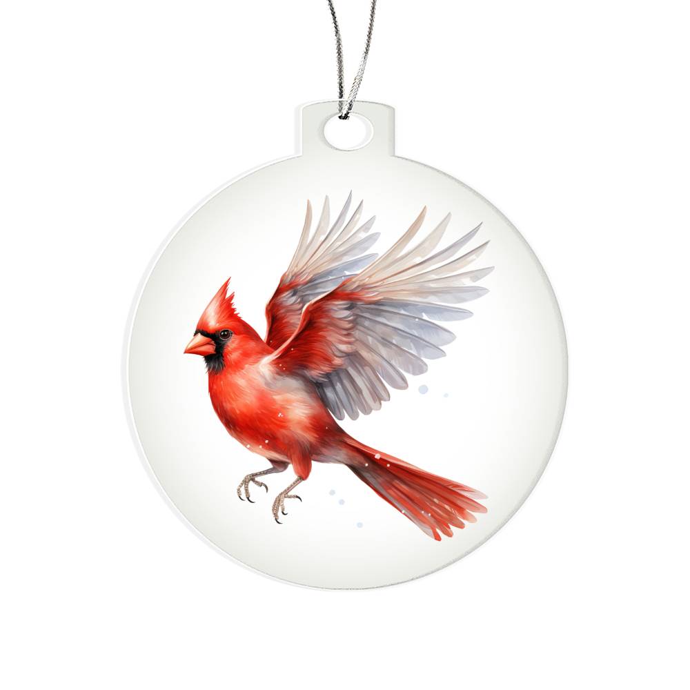 Christmas Cardinal 006 - Acrylic Ornament