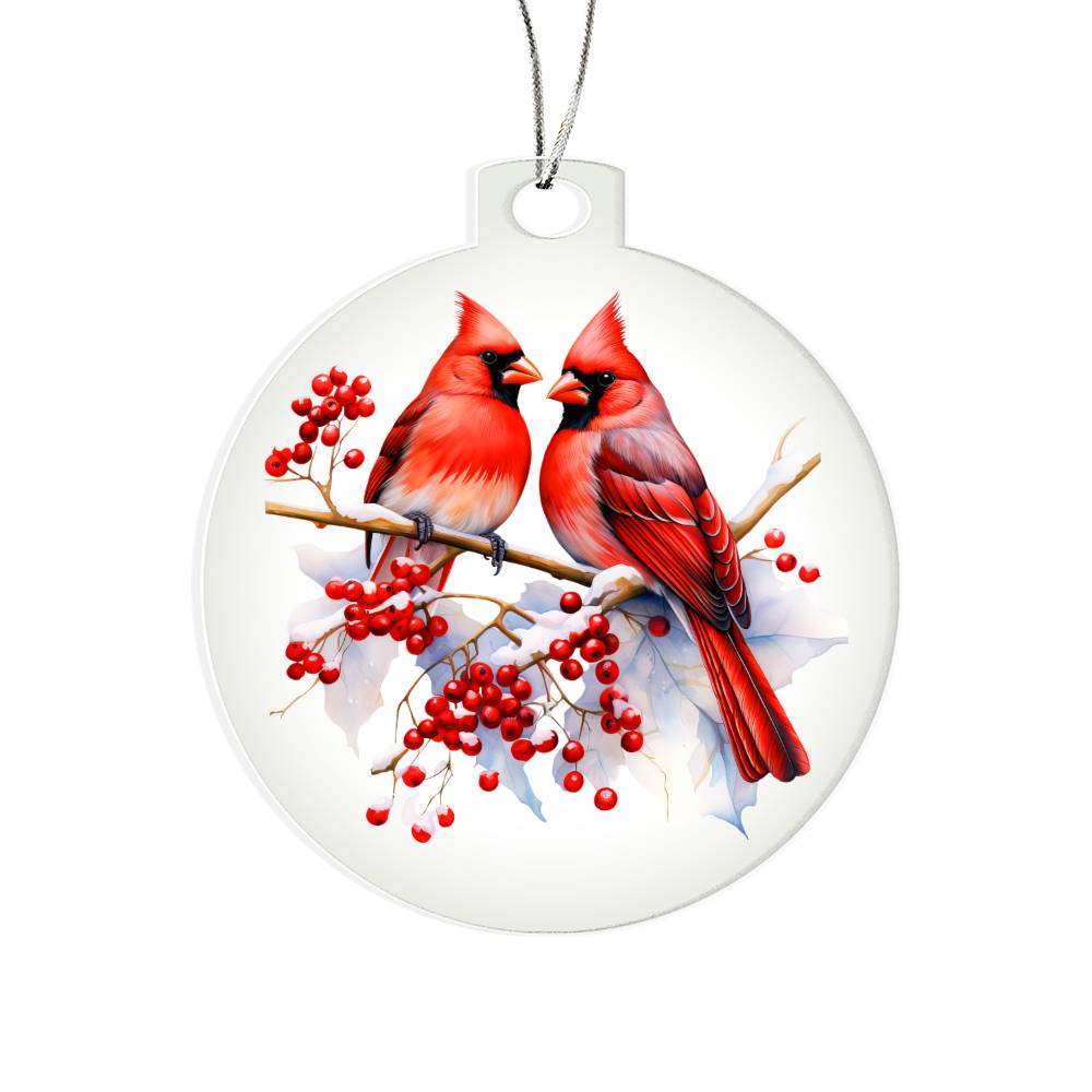 Christmas Cardinal 011 - Acrylic Ornament
