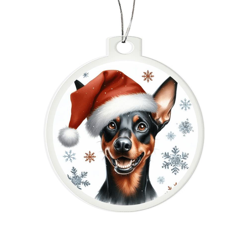 Christmas Dog - German Pinscher - Acrylic Ornament