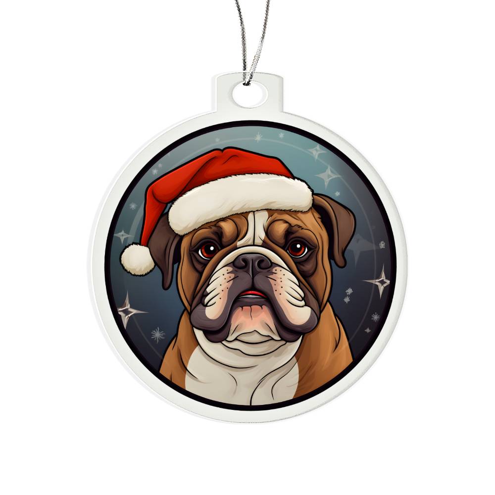 Dog Stained Glass Christmas Design 031 - Acrylic Ornament