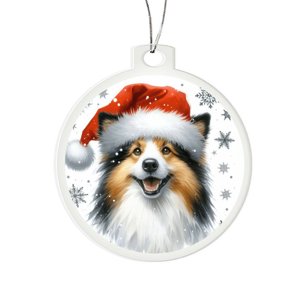 Christmas Dog - Icelandic Sheepdog - Acrylic Ornament