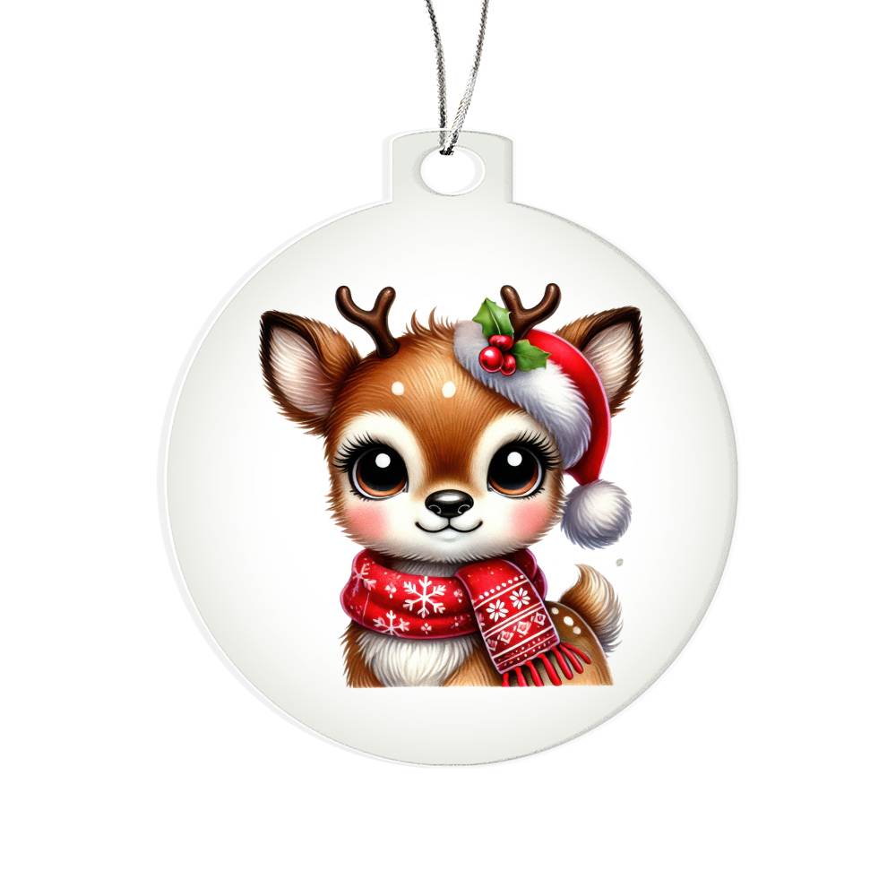 Cute Christmas Reindeer 010 - Acrylic Ornament