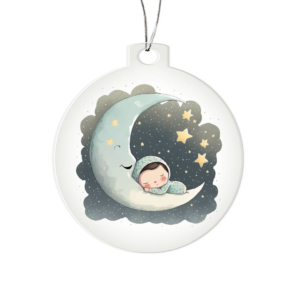 Sweet Dreams Baby Boy (Watercolor) 10 - Acrylic Ornament