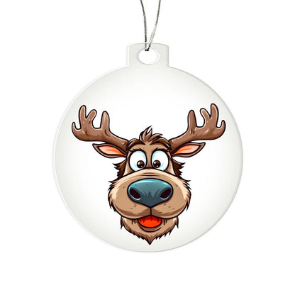 Funny Reindeer Face 02 - Acrylic Ornament