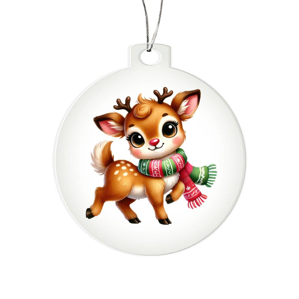 Cute Christmas Reindeer 008 - Acrylic Ornament