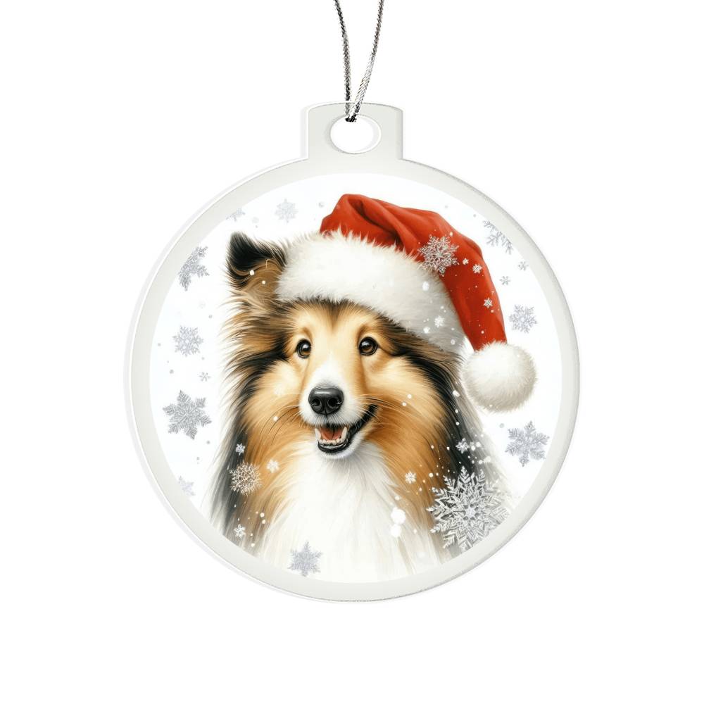Christmas Dog - Shetland Sheepdog - Acrylic Ornament
