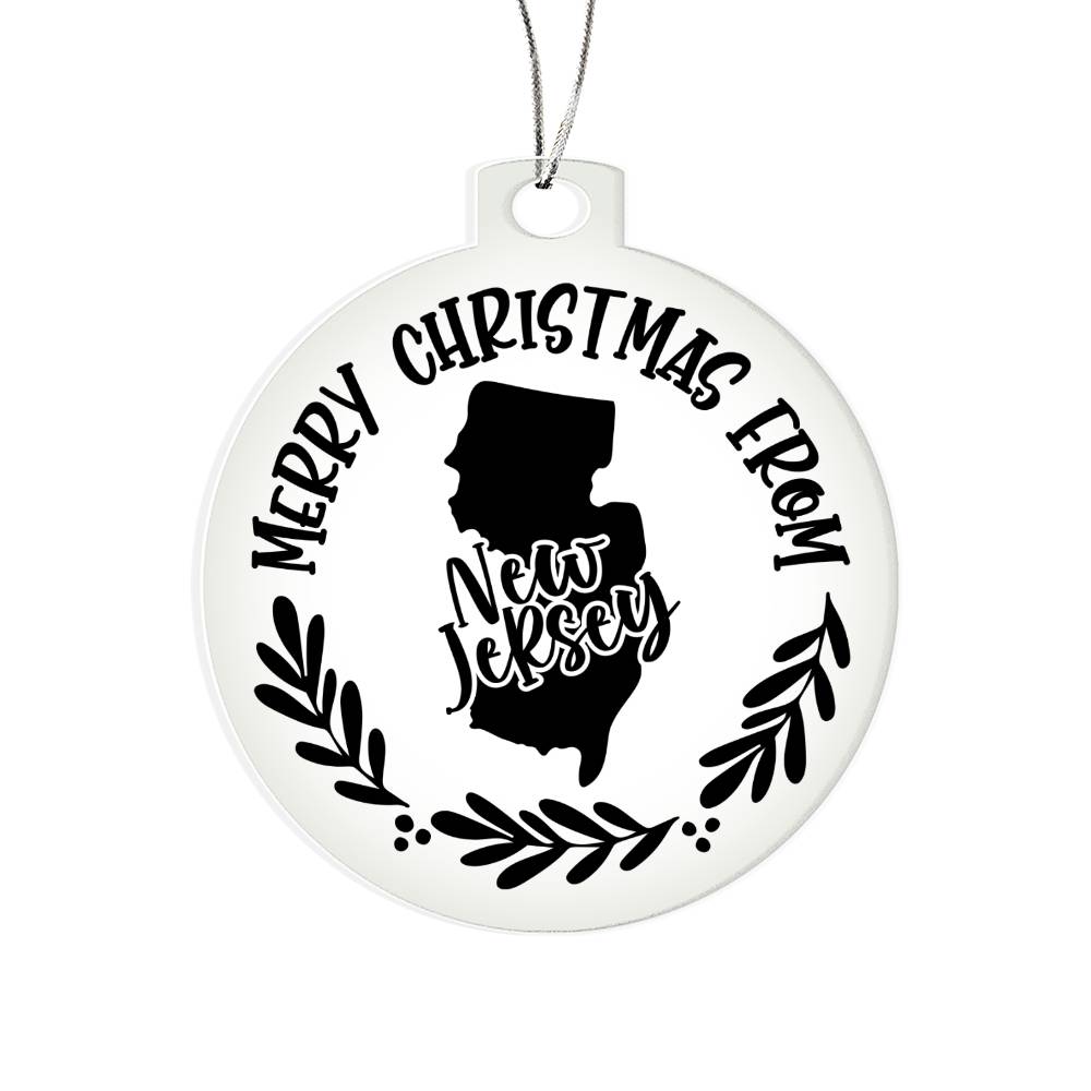Merry Christmas From New Jersey - Acrylic Ornament