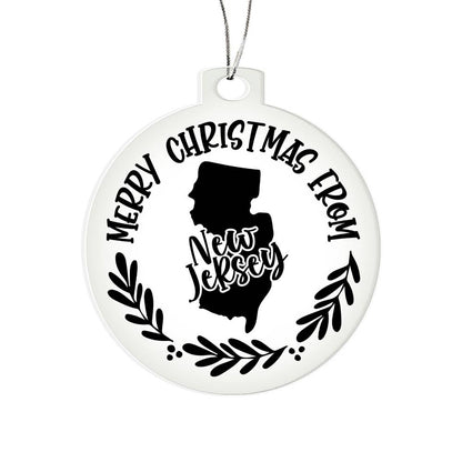 Merry Christmas From New Jersey - Acrylic Ornament