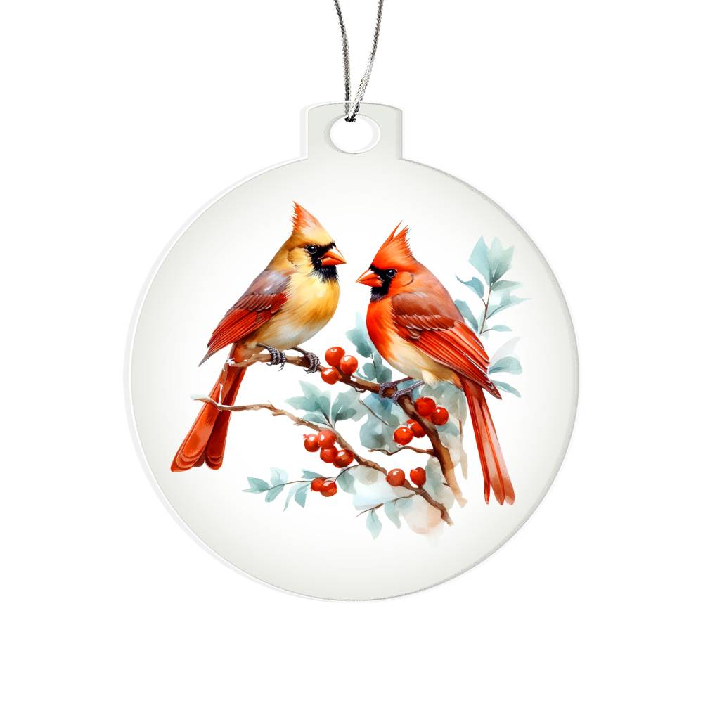 Christmas Cardinal 013 - Acrylic Ornament