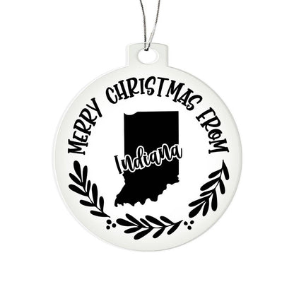 Merry Christmas From Indiana - Acrylic Ornament