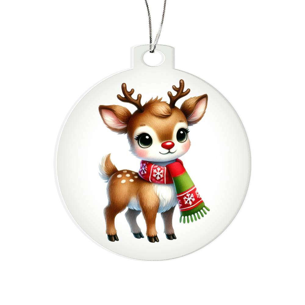 Cute Christmas Reindeer 002 - Acrylic Ornament