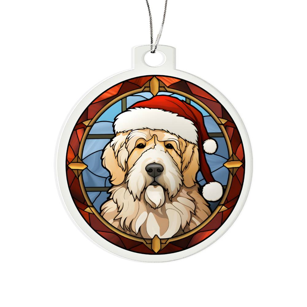 Dog Stained Glass Christmas Design 025 - Acrylic Ornament