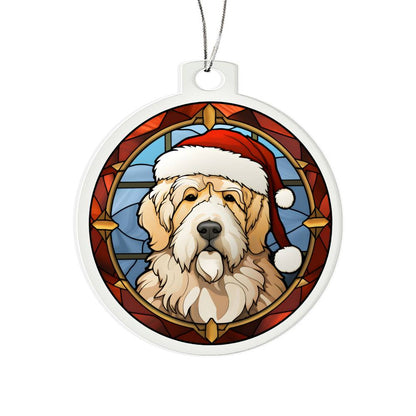 Dog Stained Glass Christmas Design 025 - Acrylic Ornament