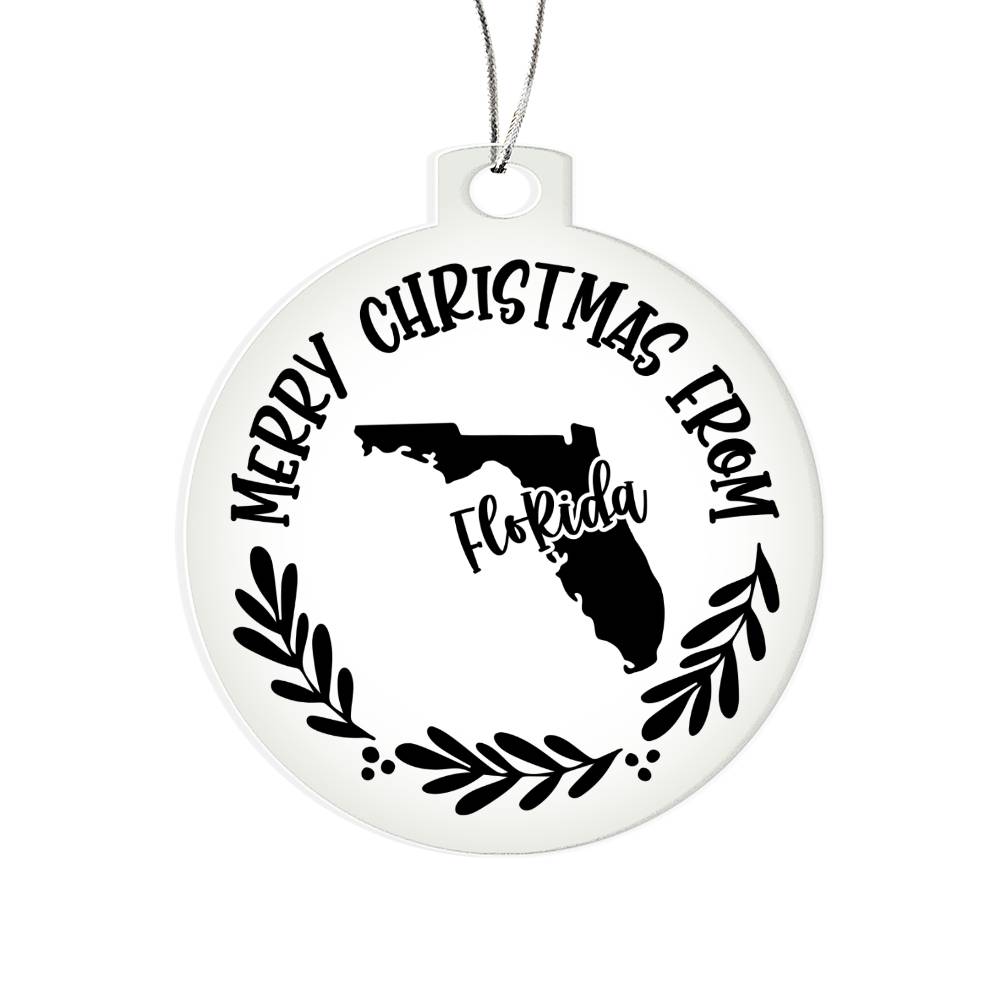 Merry Christmas From Florida - Acrylic Ornament