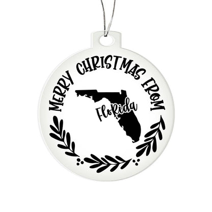 Merry Christmas From Florida - Acrylic Ornament