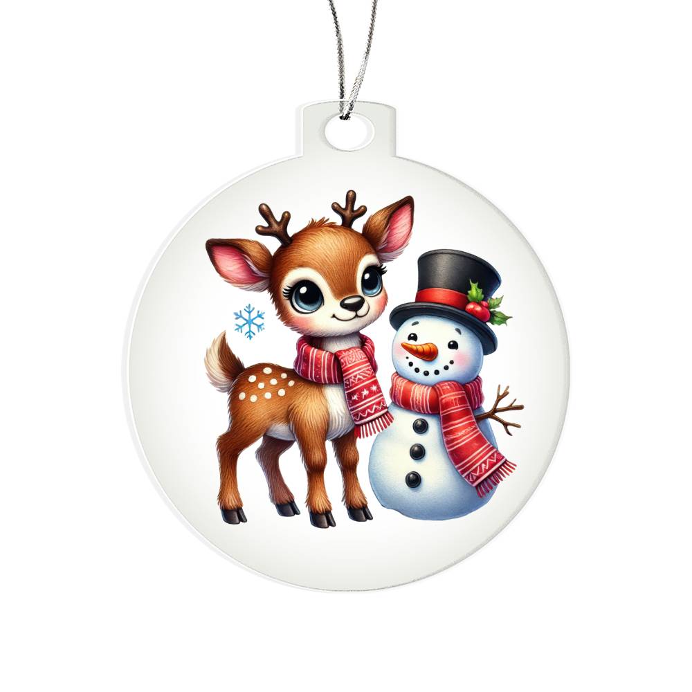 Cute Christmas Reindeer 021 - Acrylic Ornament