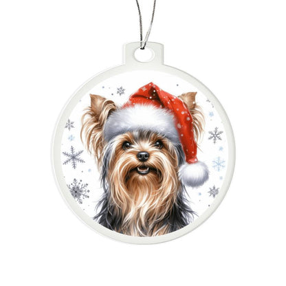 Christmas Dog - Yorkshire Terrier - Acrylic Ornament