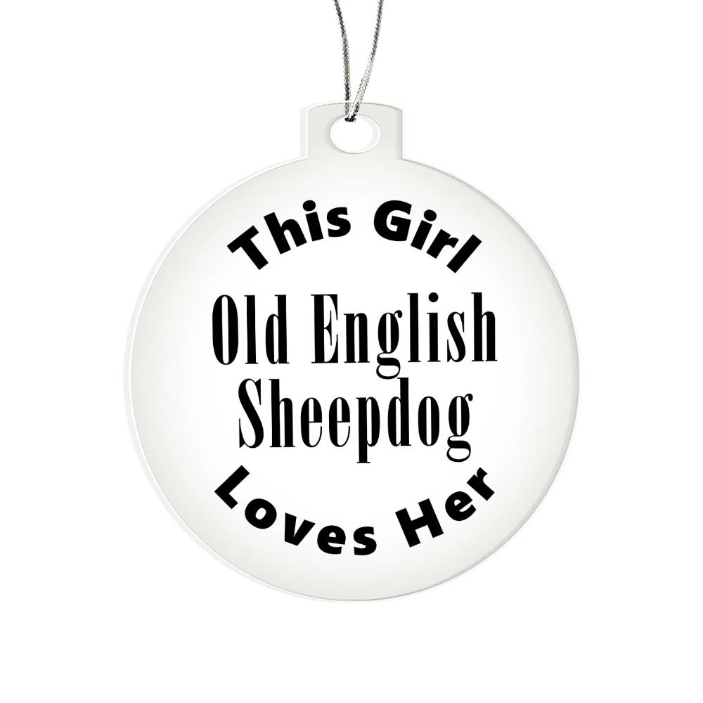 Old English Sheepdog - Acrylic Ornament
