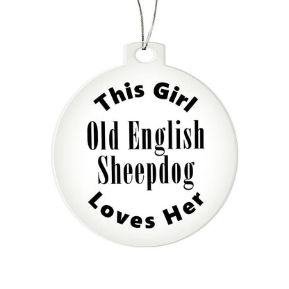 Old English Sheepdog - Acrylic Ornament
