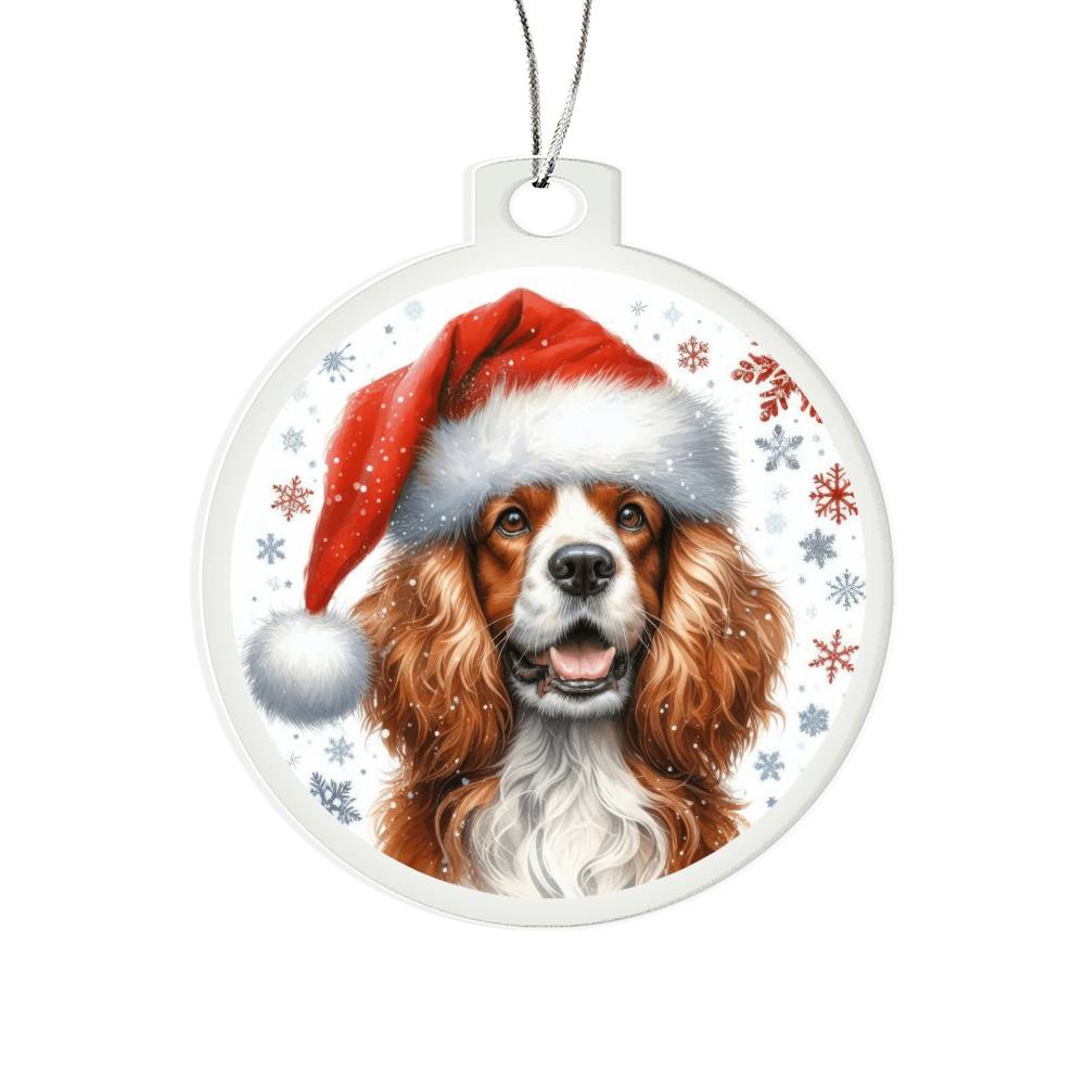 Christmas Dog - Welsh Springer Spaniel - Acrylic Ornament
