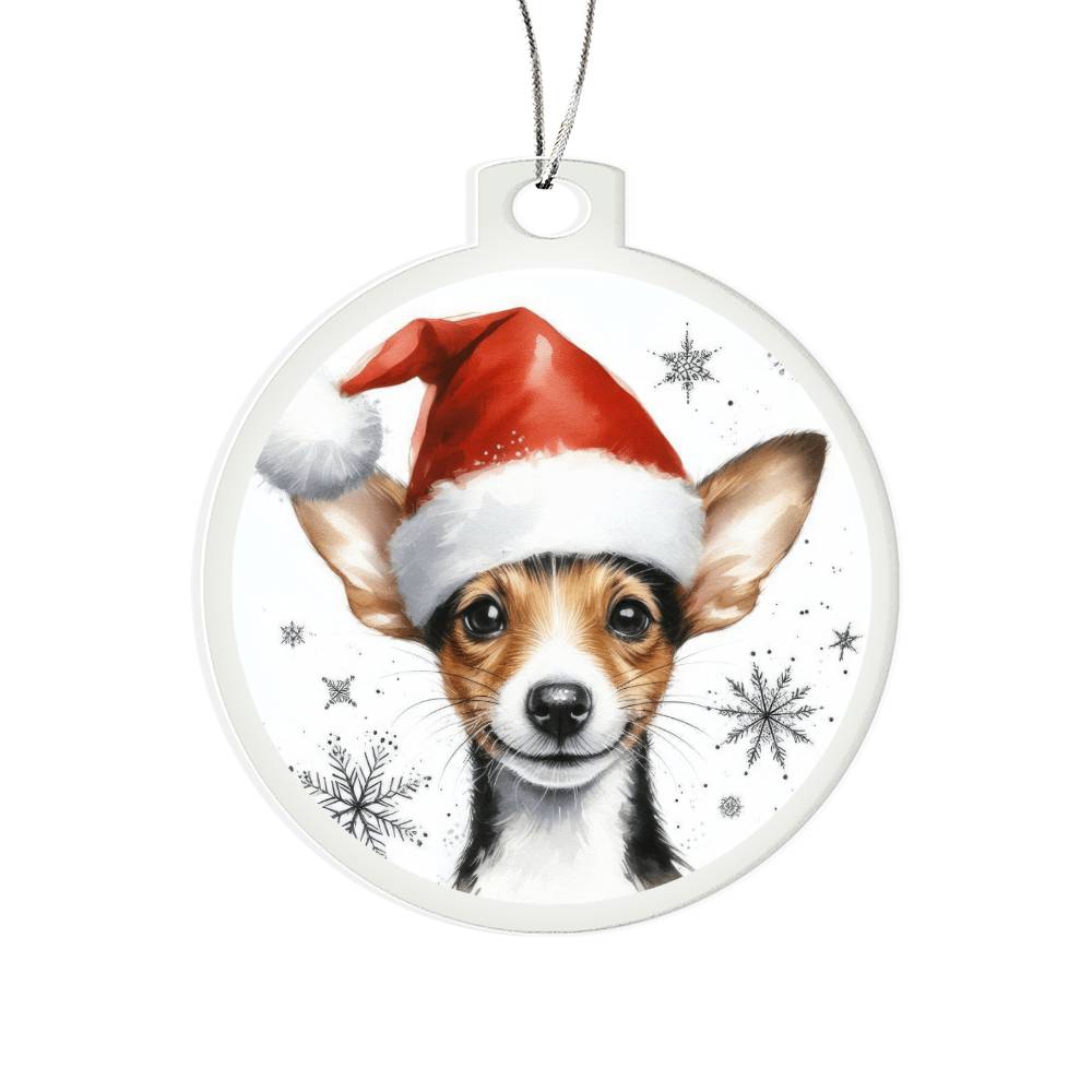 Christmas Dog - Rat Terrier - Acrylic Ornament