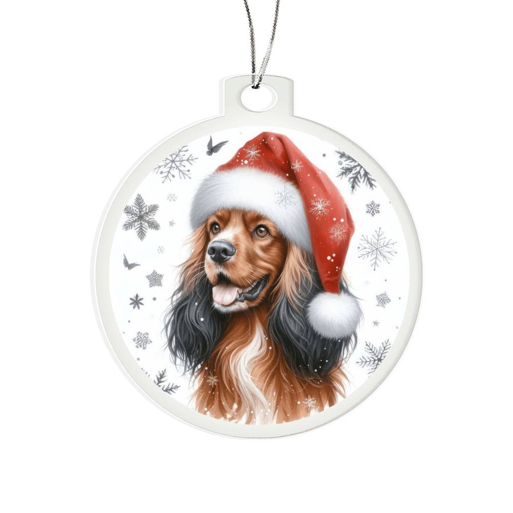 Christmas Dog - Field Spaniel - Acrylic Ornament