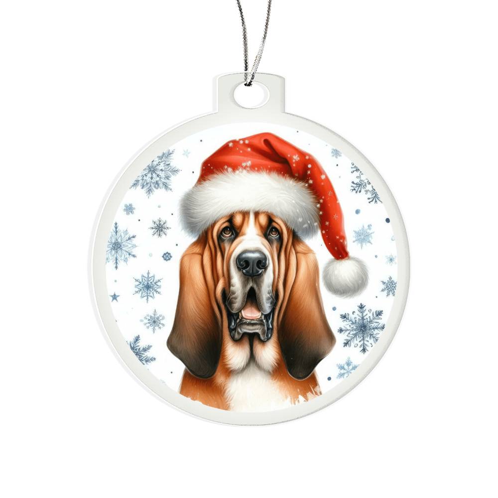 Christmas Dog - Bloodhound - Acrylic Ornament