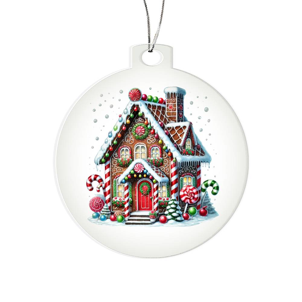 Christmas Gingerbread House 018 - Acrylic Ornament