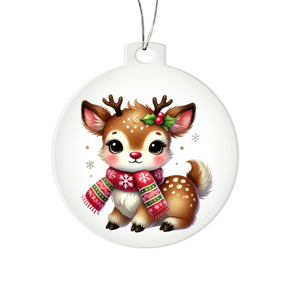 Cute Christmas Reindeer 016 - Acrylic Ornament