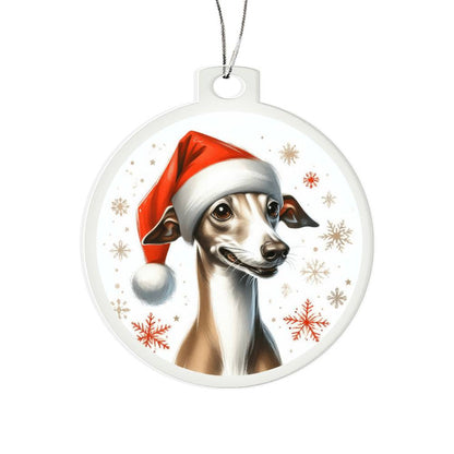 Christmas Dog - Italian Greyhound - Acrylic Ornament