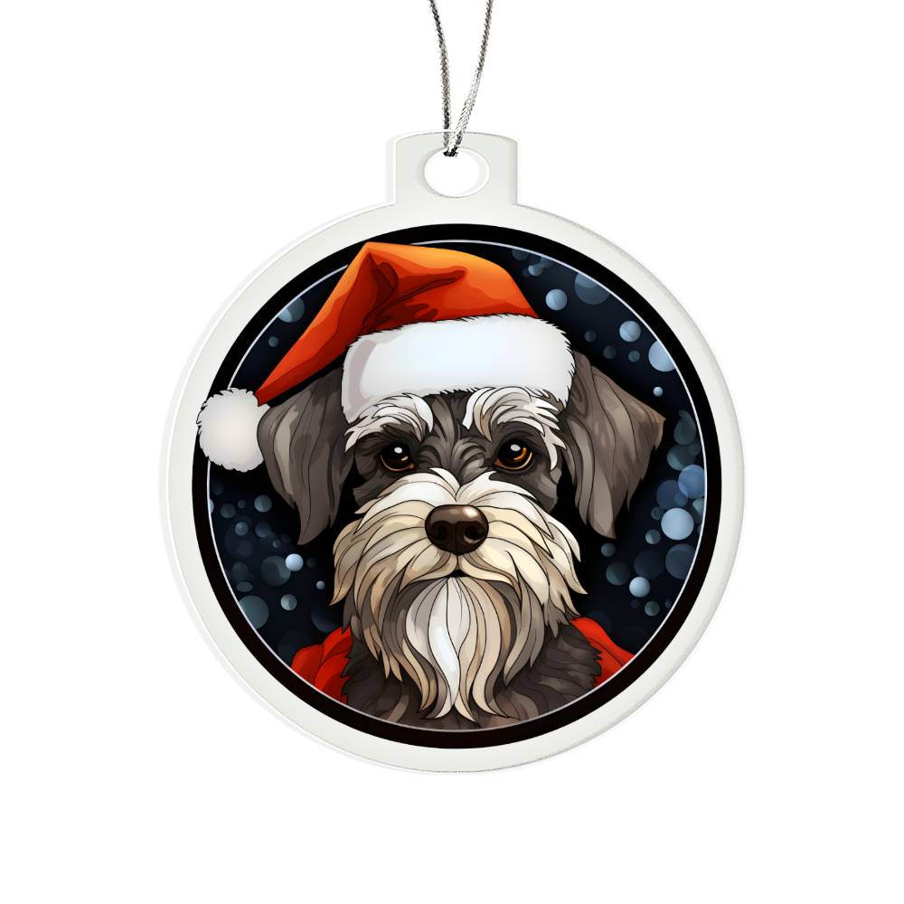Dog Stained Glass Christmas Design 018 - Acrylic Ornament