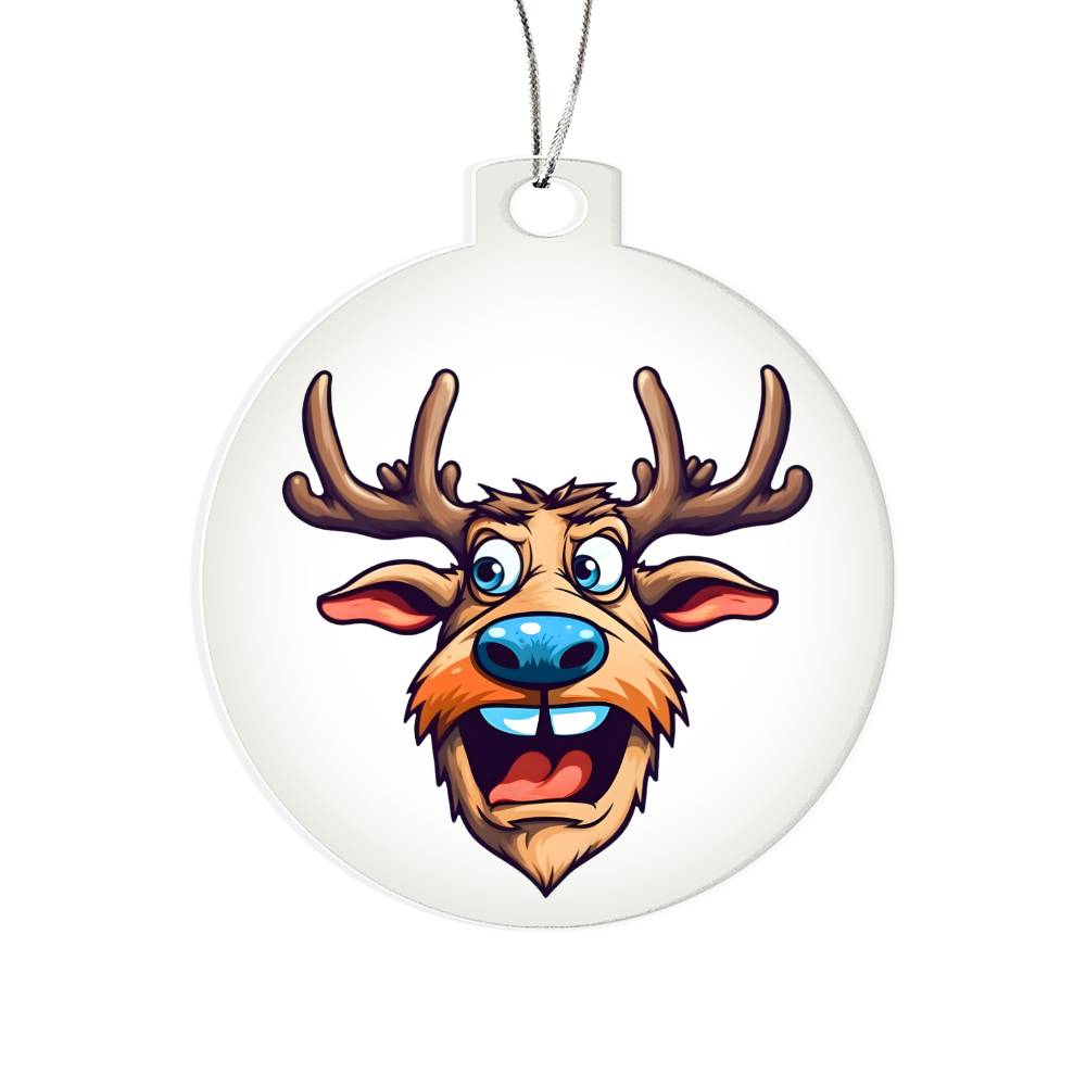 Funny Reindeer Face 05 - Acrylic Ornament