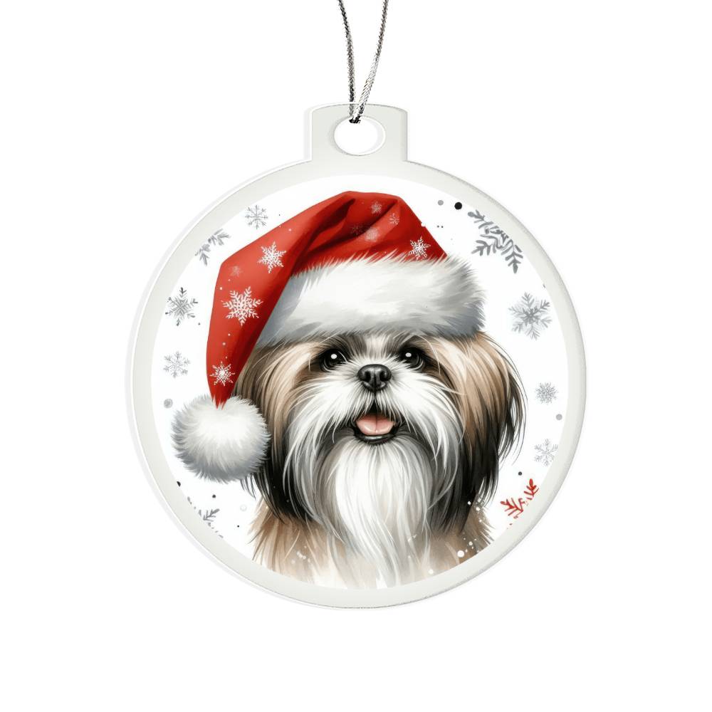Christmas Dog - Shih Tzu - Acrylic Ornament