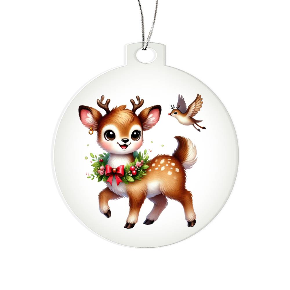Cute Christmas Reindeer 017 - Acrylic Ornament